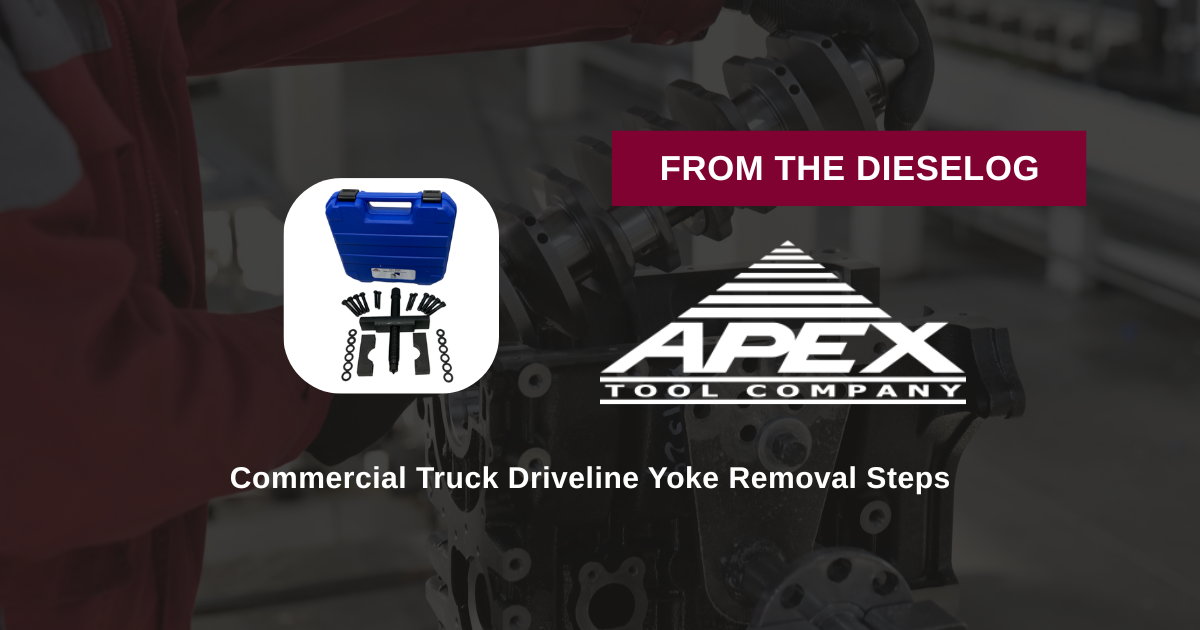 Step-by-step close up view of heavy-duty truck driveline yoke puller tool mounted on a differential axle hub